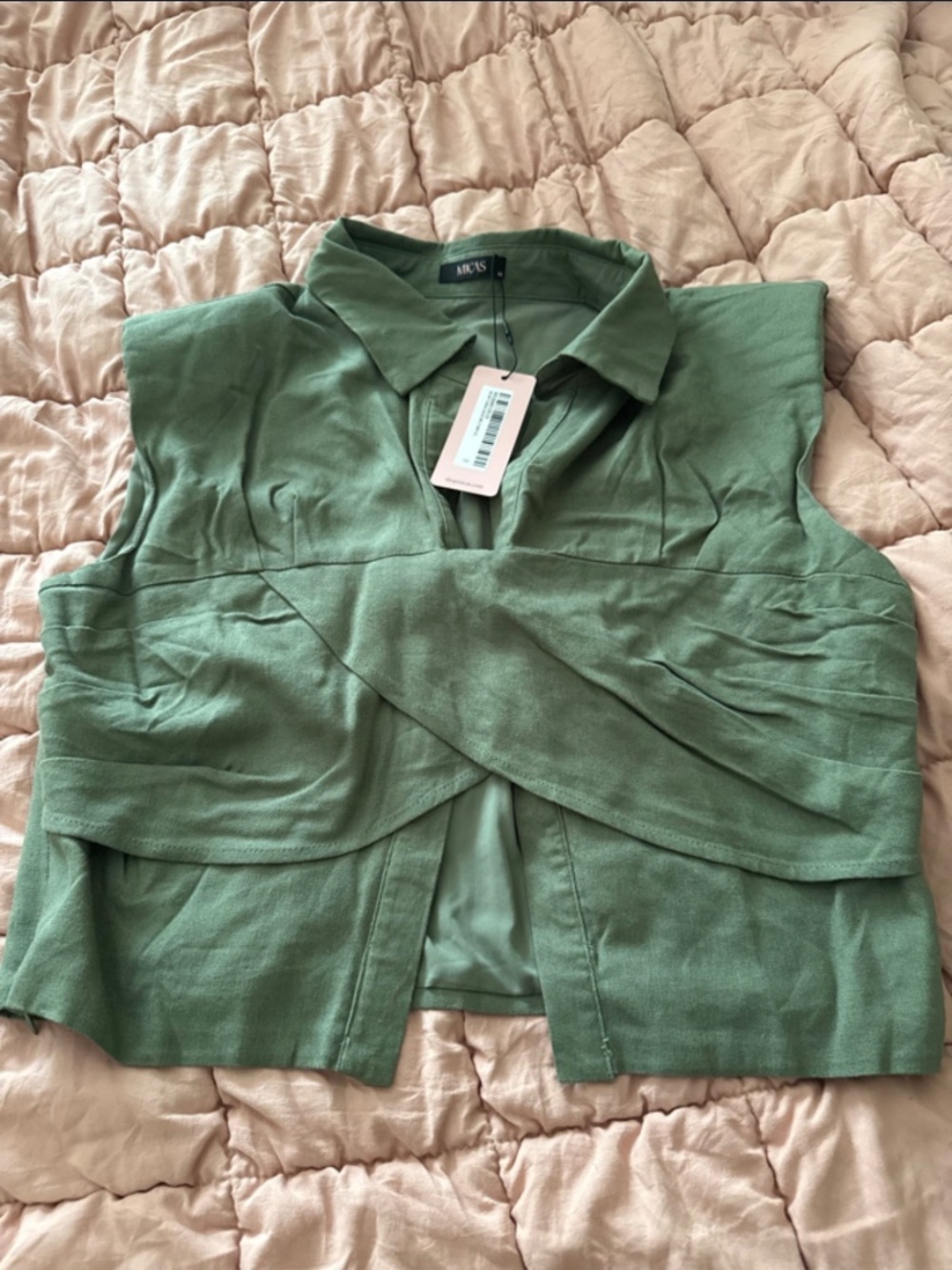 MICAS Two‑Piece Short Set Military Green Size XL NWT